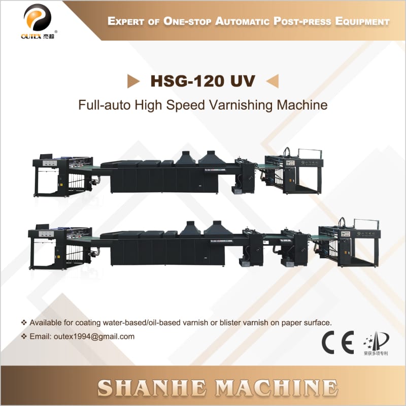 HSG-120UV ഫുൾ-ഓട്ടോ ഹൈ സ്പീഡ് വാർണിഷിംഗ് മെഷീൻ