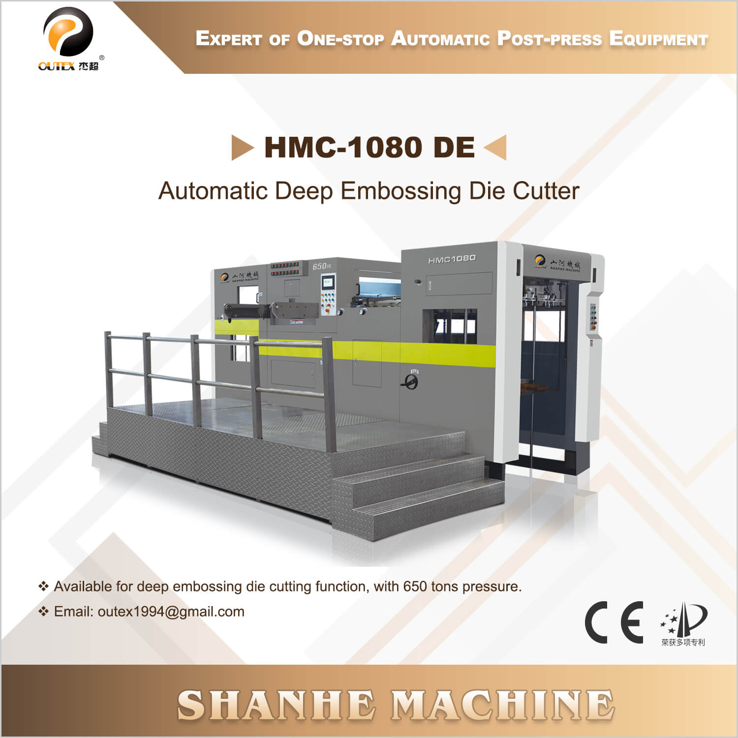 HMC-1080DE Pemotong Mati Emboss Dalam Otomatis (650T)