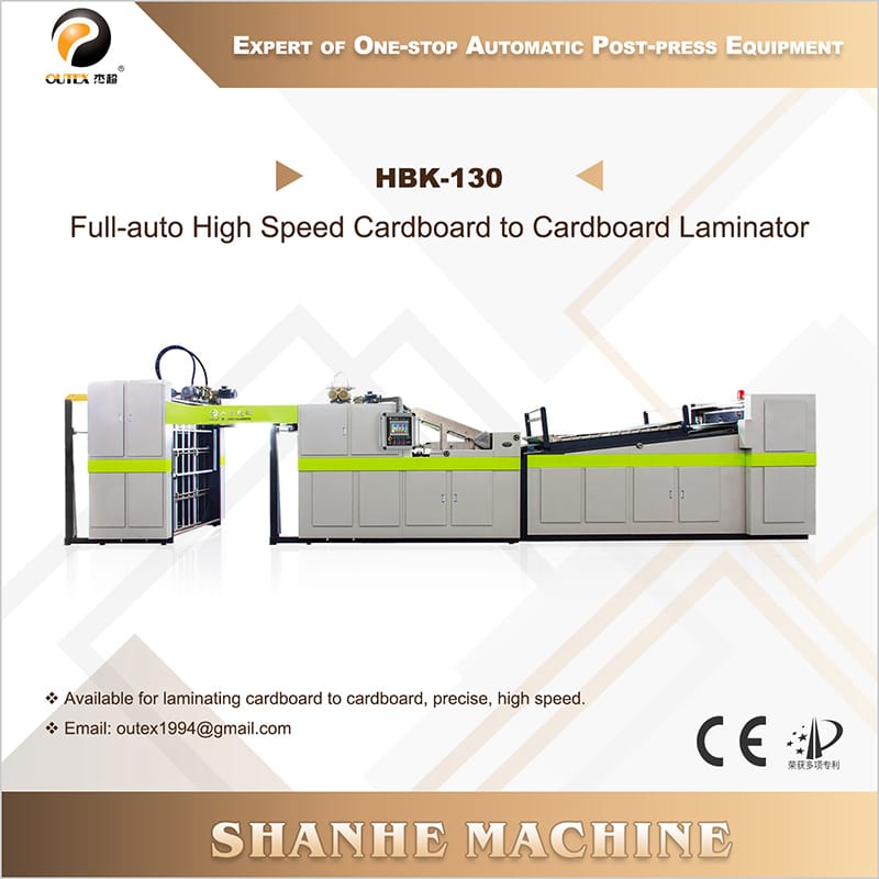 HBK-130 Aŭtomata Kartona Laminado Maŝino